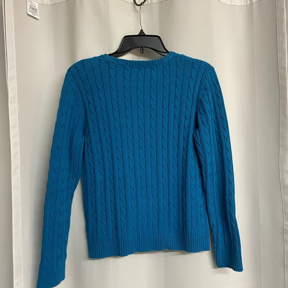 Charter Club teal/blue cable sweater size XL - Picture 2 of 5